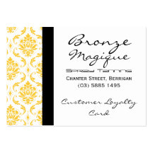 Yellow Damask Business Customer Loyalty Cards Business Card