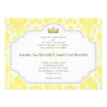 Yellow Damask Wedding Invitations Monogram M invitations