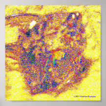 YELLOW DIAMOND ABSTRACT POSTER
