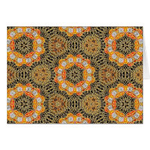 Yellow Diamond Circles Greeting Card