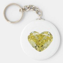 Yellow Diamond Heart Key Chain