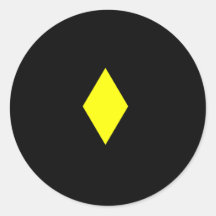 Yellow Diamond Round Sticker