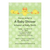 Yellow Duck Baby Shower Invitation