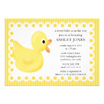 Yellow Duck Baby Shower Invitation