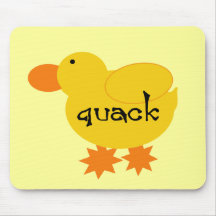 Yellow Duck Quack Tshirts and Gifts Mousepads
