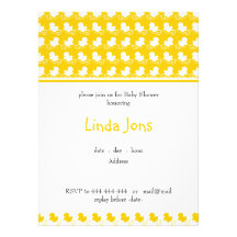 yellow ducky row baby shower invitation