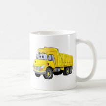 Yellow Dump Truck Cartoon Coffee Mugs