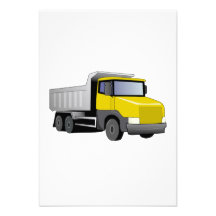 Yellow Dump Truck Personalized Invite