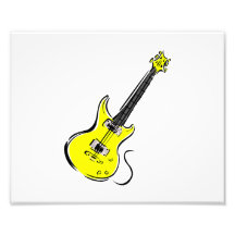 yellow electric guitar music graphic.png photographic print