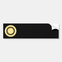Yellow Elegant Round Design. Art Deco Style. Bumper Sticker