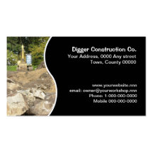 Yellow excavator business card