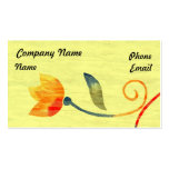 Yellow Fabric with Orange Flower Business Card Templates