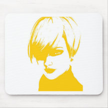 yellow face1 mouse pad