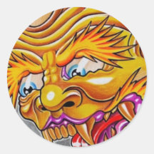 YELLOW FACE ROUND STICKERS