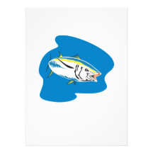 Yellow Fin Tuna Fish Retro Custom Announcements