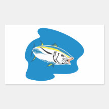 Yellow Fin Tuna Fish Retro Sticker