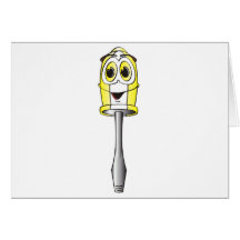 Yellow Flathead Screwdriver Greeting Cards
