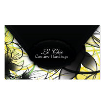 Yellow Floral Couture Clutch Business Card