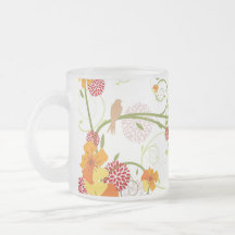 Yellow Floral Swallows Gift / Favour / Mug