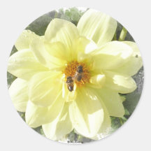 Yellow Flower & Bee Sticker