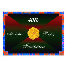 Yellow Flower Party Invitation