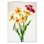 Yellow Flowers In Watercolors Thank You Card