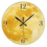 Yellow Full Moon Wall Clock