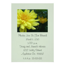 Yellow Garden Mum Invitation