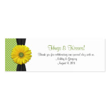 Yellow Gerbera Daisy Special Occasion Favour Tags Business Card Templates