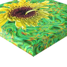 Yellow Gerbera with a Curl Abstract Minimalism Gallery Wrapped Canvas