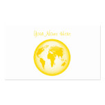 Yellow Glossy Globe, Your Name Here Business Card Templates
