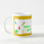 Yellow Gold School Chalkboard Teachers Rule Mug