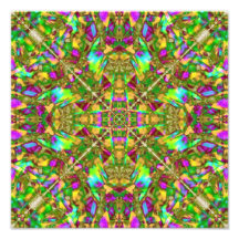 Yellow Green and Pink Mandala Pattern Photo