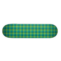 Yellow Green Blue Plaid Skateboards