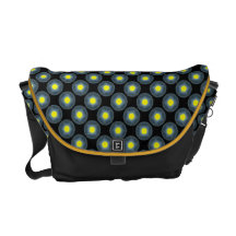 yellow grey circle pattern courier bag