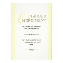 Yellow grey Moroccan ampersand reception enclosure invitations