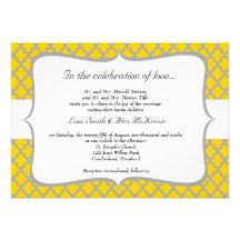 Yellow & Grey Wedding Invitation