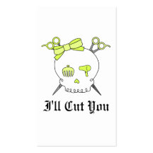 Yellow Hair Accessory Skull -Scissor Crossbones Business Card
