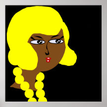 Yellow Hair Fashionista. Print