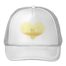 Yellow Heart Beach Wedding Mesh Hat