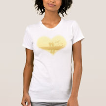 Yellow Heart Beach Wedding Tshirt