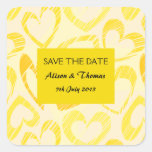 Yellow hearts 'Save the date' Sticker
