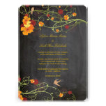 Yellow Hibiscus Floral Birds Chalkboard Wedding Custom Announcement
