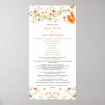 Yellow Hibiscus & Swallows Wedding Program Poster