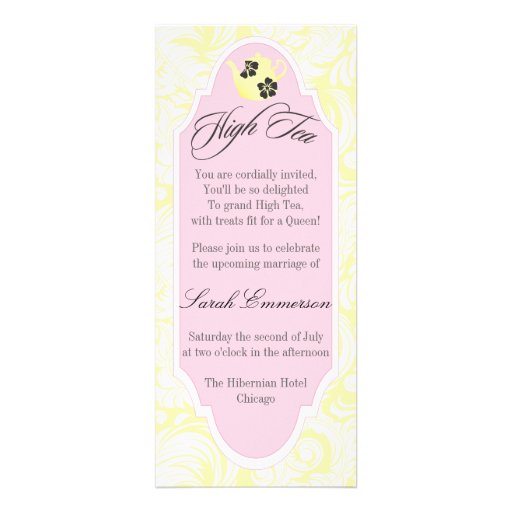 Yellow High Tea Bridal Shower Invitation