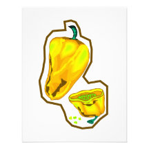 Yellow hot peppers one cut in half invitation