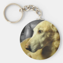 Yellow Lab on Black and White keychains