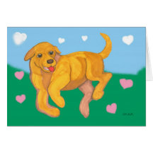 Yellow Lab Puppy Valentine Card