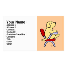 Yellow Labrador Student 1 Cartoon Business Card Template