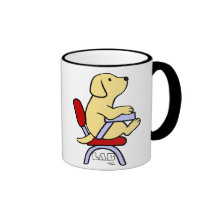 Yellow Labrador Student 1 Cartoon Coffee Mugs